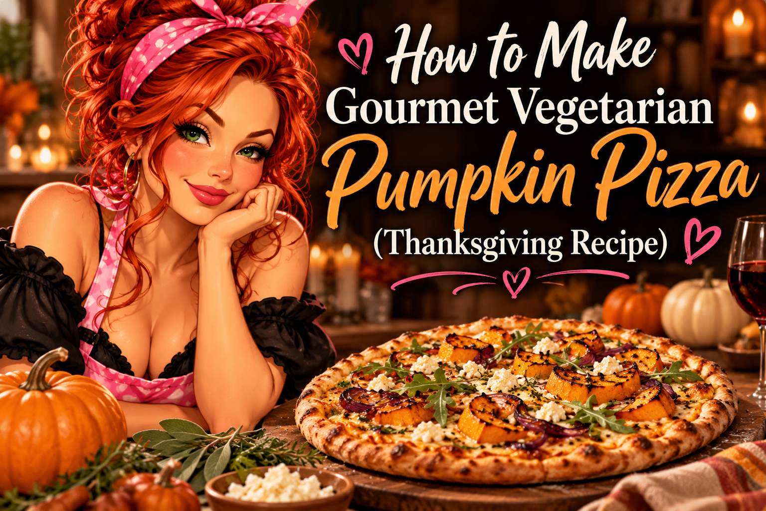 How to Make Gourmet Vegetarian Pumpkin Pizza (Thanksgiving Recipe)